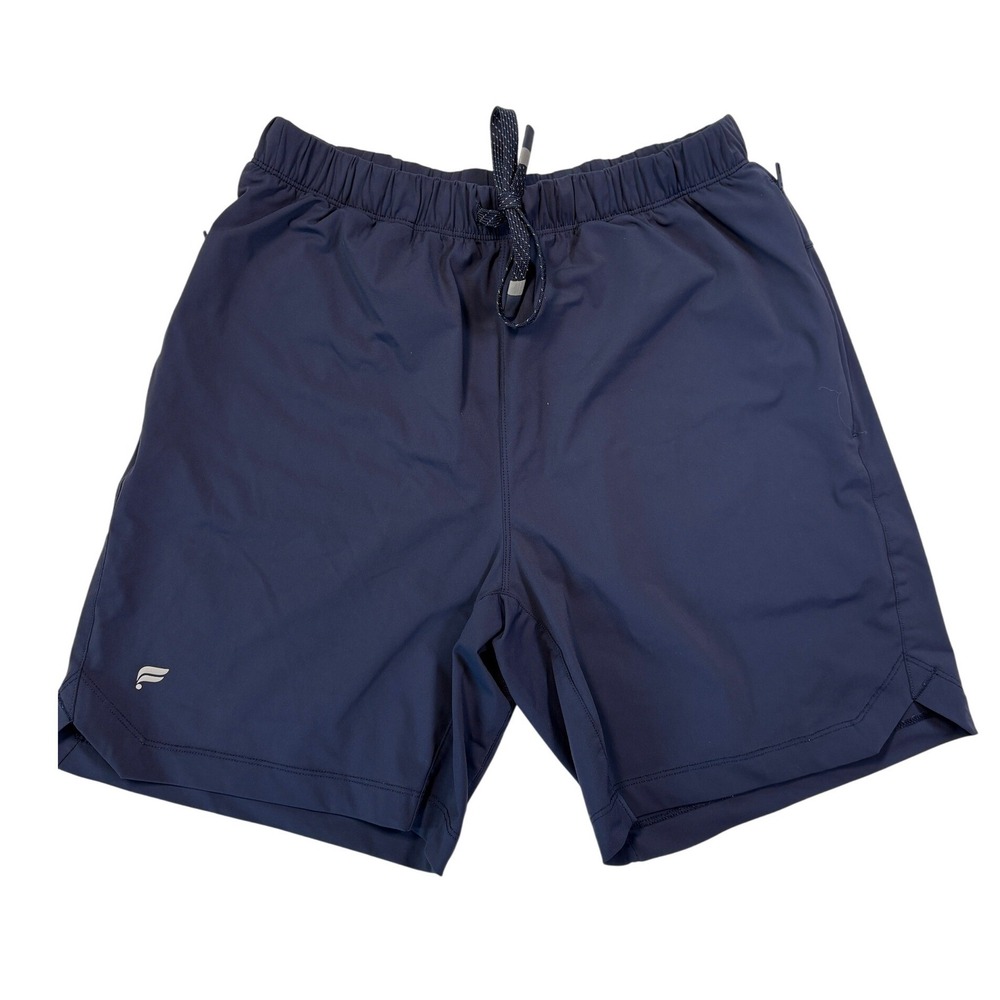 Fabletics Mens Navy Blue Athletic Training Shorts Drawstring Gym Run 7" Inseam